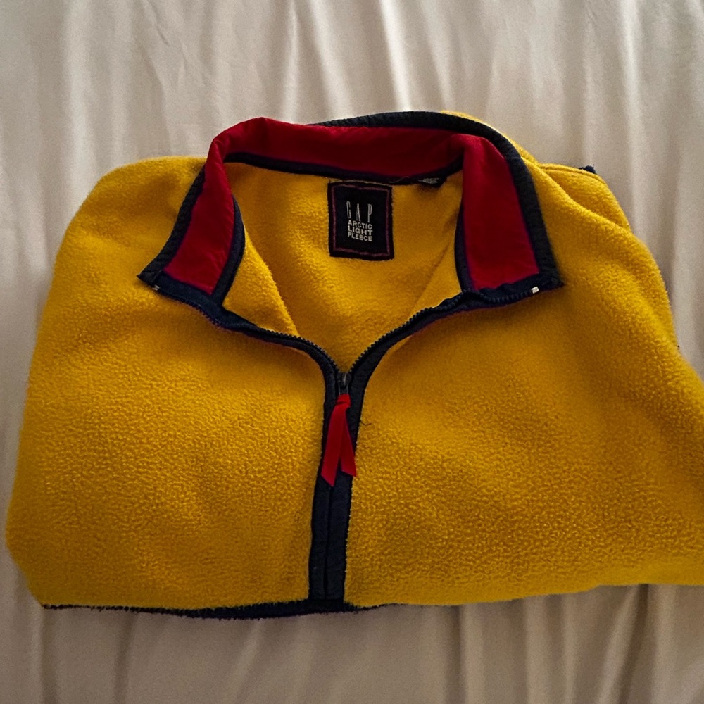 GAP Vibrant Yellow Fleece with Red Trim